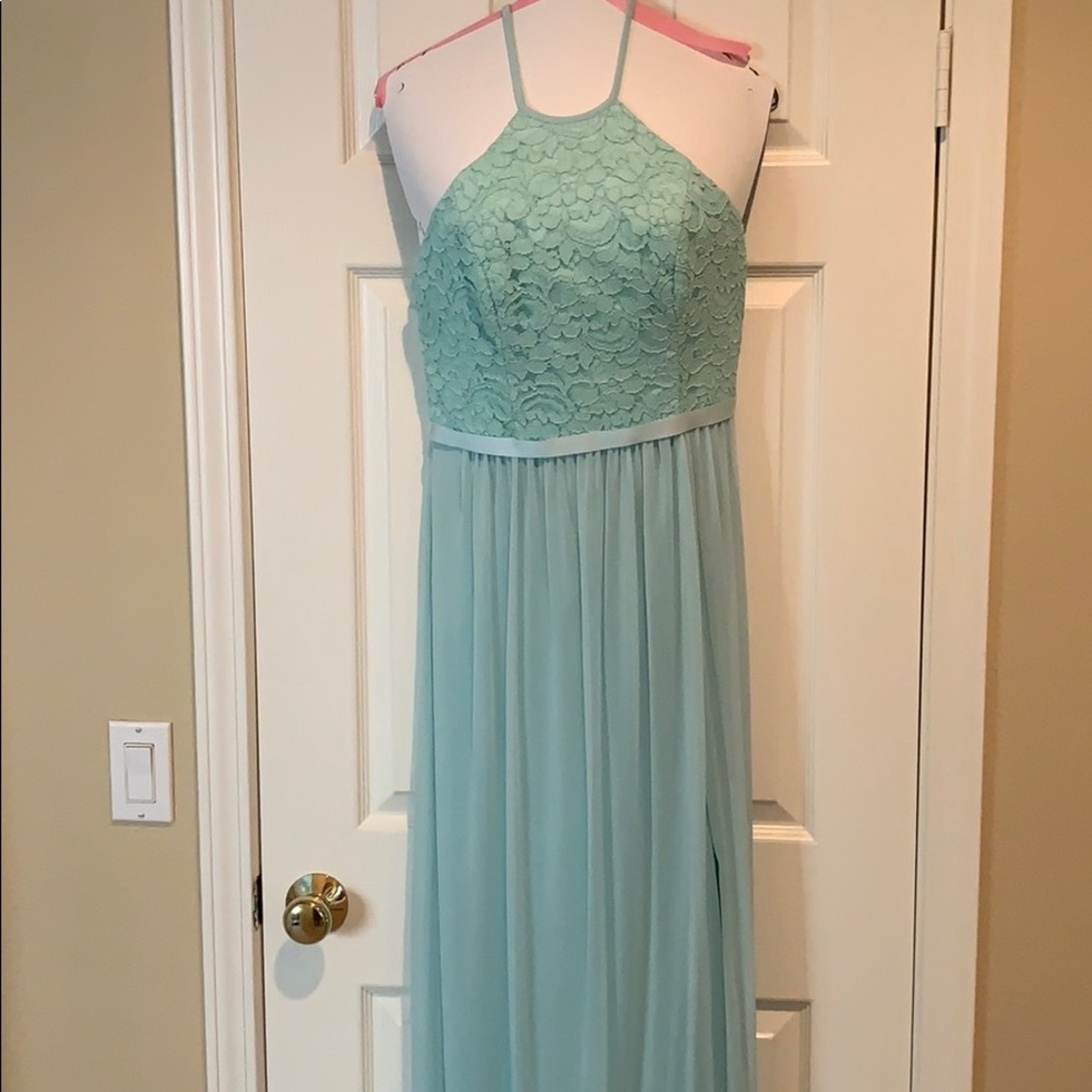 David’s Bridal Open Back Lace & Mesh Dress
